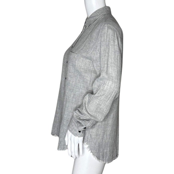 Massimo Dutti Shirt Women Medium Gray Button Up Neutral Office Career Minimalist - Picture 3 of 7